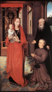  Donor Oil Painting - Virgin and Child with St Anthony the Abbot and a Donor 1472 Netherlandish Hans Memling
